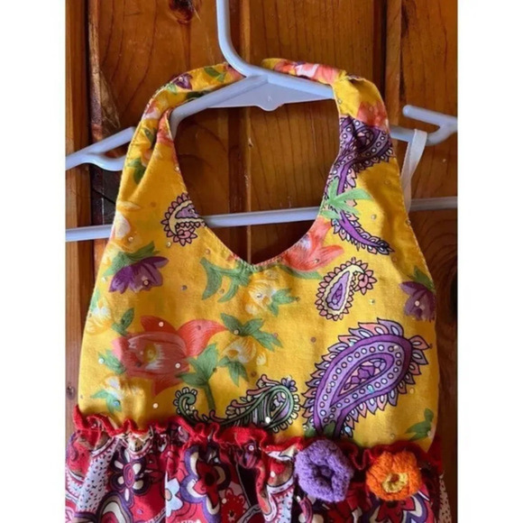 Vibrant Floral Paisley Halter Top Boho Chic Summer Beach Festival Wear size 3T - Picture 4 of 5
